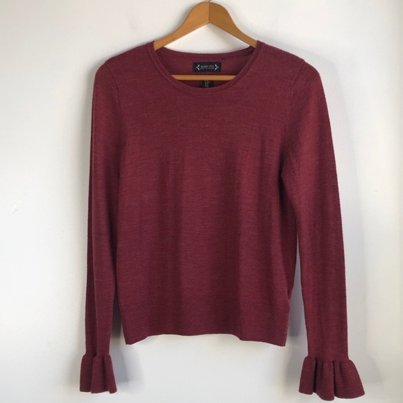 Nanette Lepore Sweaters - Nanette Lepore Merino wool lightweight sweater with “ruffle” cuffs